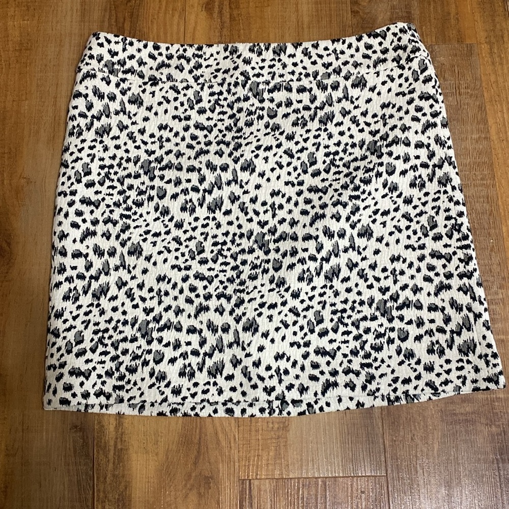 Loft black and cream Animal print skirt size 14